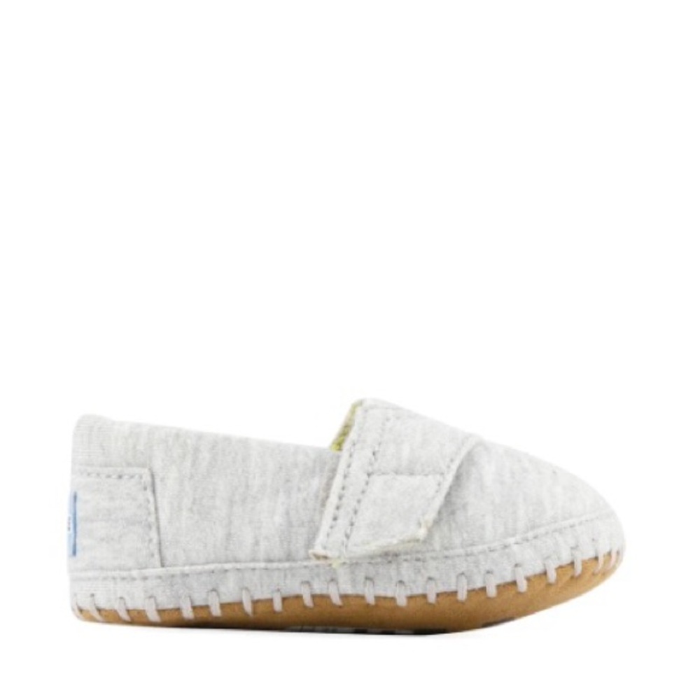 Size 2 Tiny TOMS Crib Alpargata in Grey Jersey - Picture 2 of 9